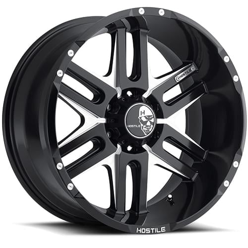 20x12 Hostile H104 Zombie Blade Cut (Blk Milled) Wheel 6x135 (-44mm)