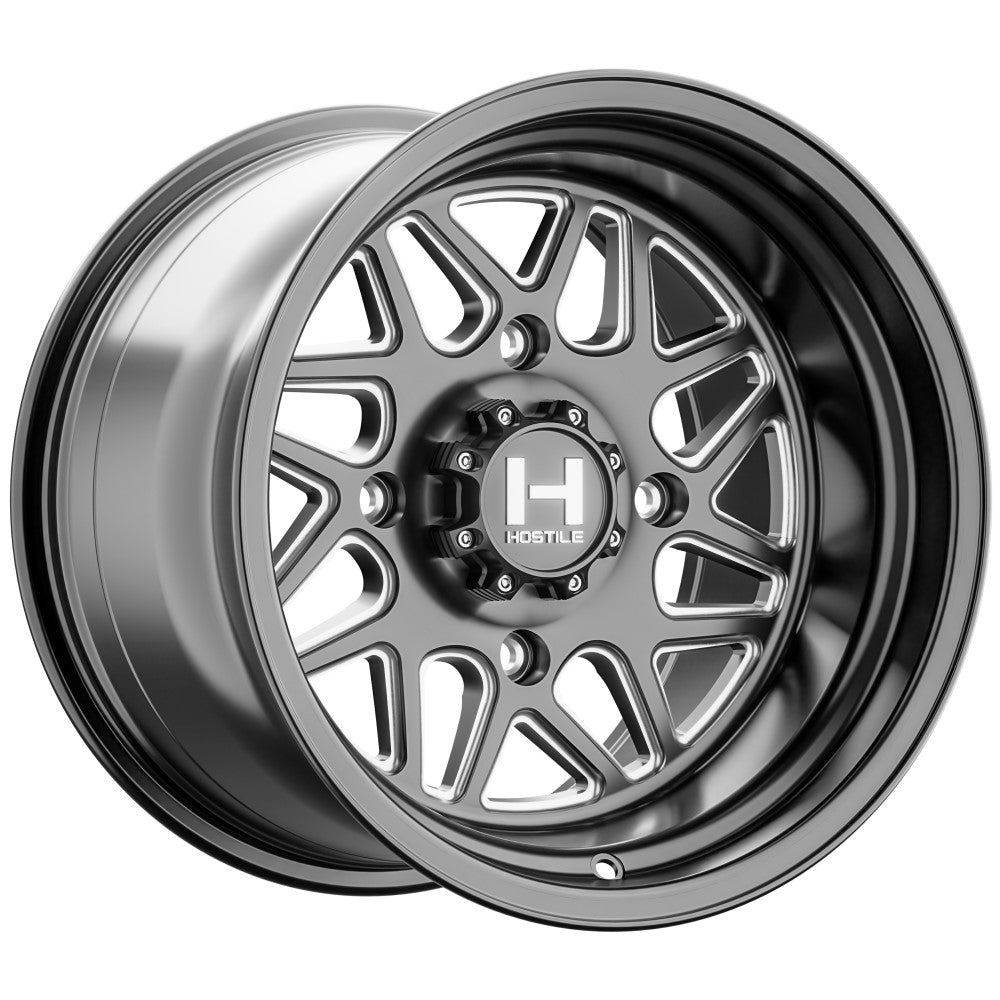 15x10 Hostile UTV H108 Sprocket Blade Cut (Black Milled) Wheel 4x110 (0mm)