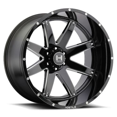 20x10 Hostile H109 Alpha Blade Cut (Blk Milled) Wheel 5x5 (-19mm)