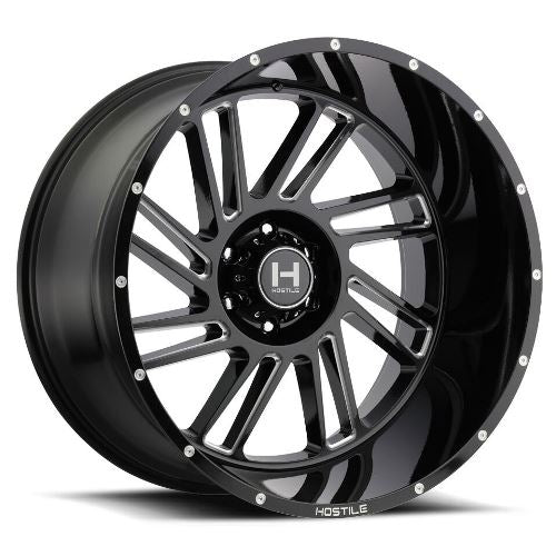 20x12 Hostile H110 Stryker Blade Cut (Blk Milled) Wheel 6x135 (-44mm)