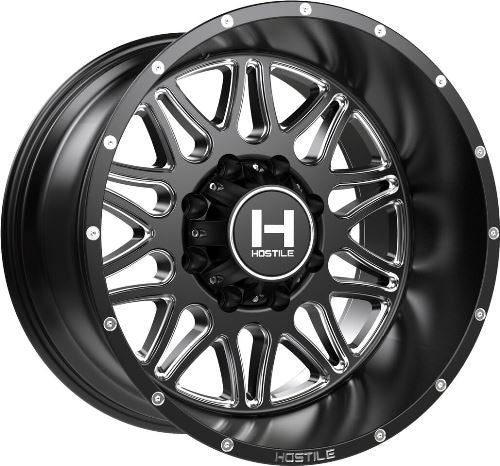 20x12 Hostile H111 Blaze Blade Cut (Blk Milled) Wheel 8x6.5 (-44mm)