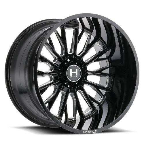 20x9 Hostile H114 Fury Blade Cut (Blk Milled) Wheel 6x135 (12mm)