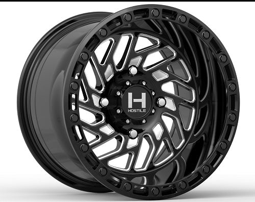 15x8 Hostile UTV H116 Jigsaw Full Satin Black Milled Wheel 4x110 (0mm)