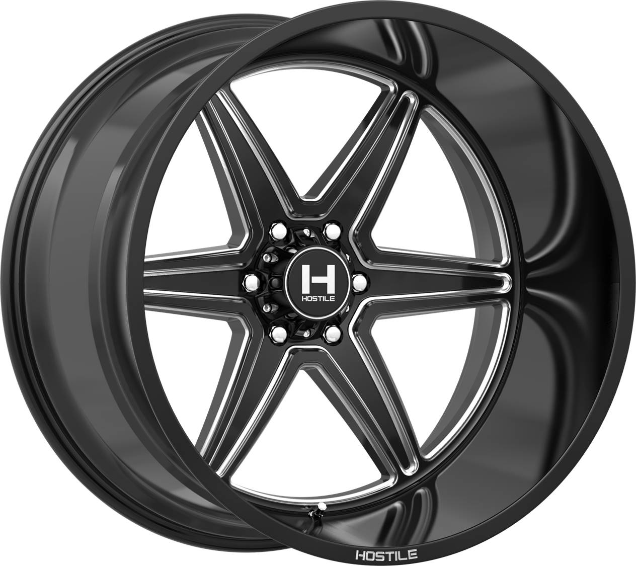 22x10 Hostile H117 Venom Blade Cut (Blk Milled) Wheel 6x135 (-25mm)