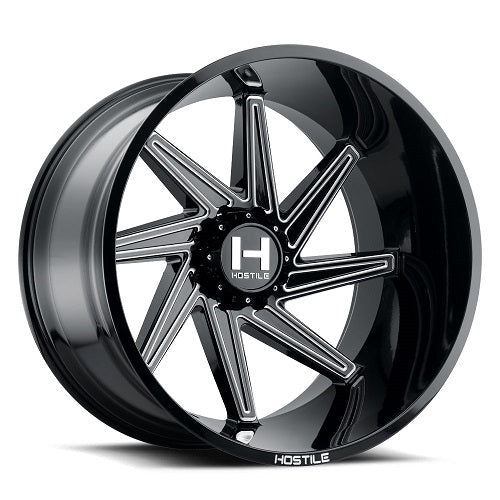 22x10 Hostile H119 DAGR Black Milled RIGHT Wheel 8x6.5 (-44mm)