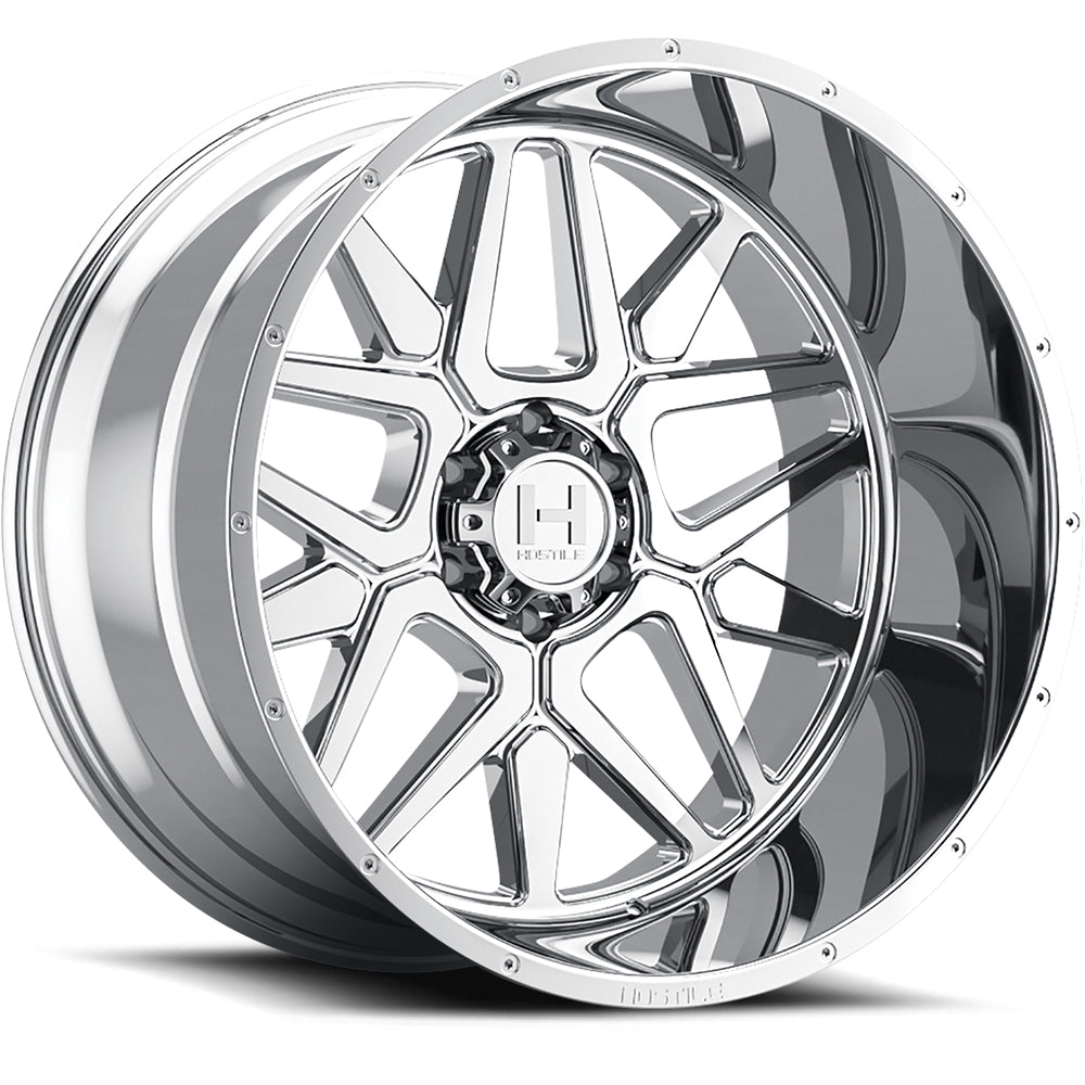 22x10 Hostile H128 Diablo Armor Plated (Chrome) Wheel 6x5.5 (-25mm)