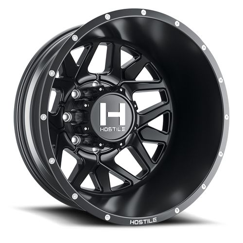 20x8.25 Hostile H402 Diablo Dually Rear Asphalt (Black) Wheel 8x200 (-221mm)