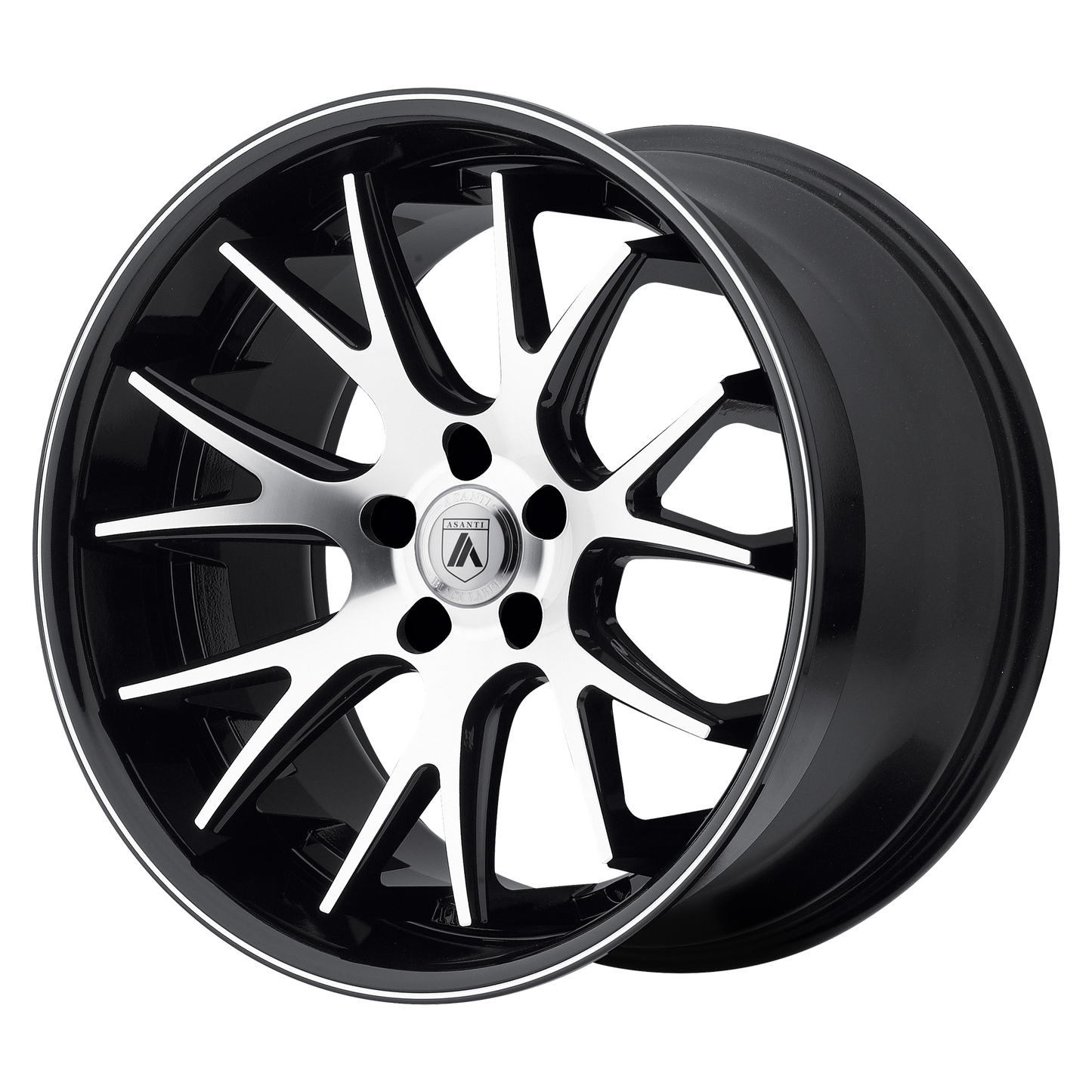 20x8.5 Asanti Black ABL-3 CASTOR Silver Machined with SS Lip Wheel 5x130 (35mm)