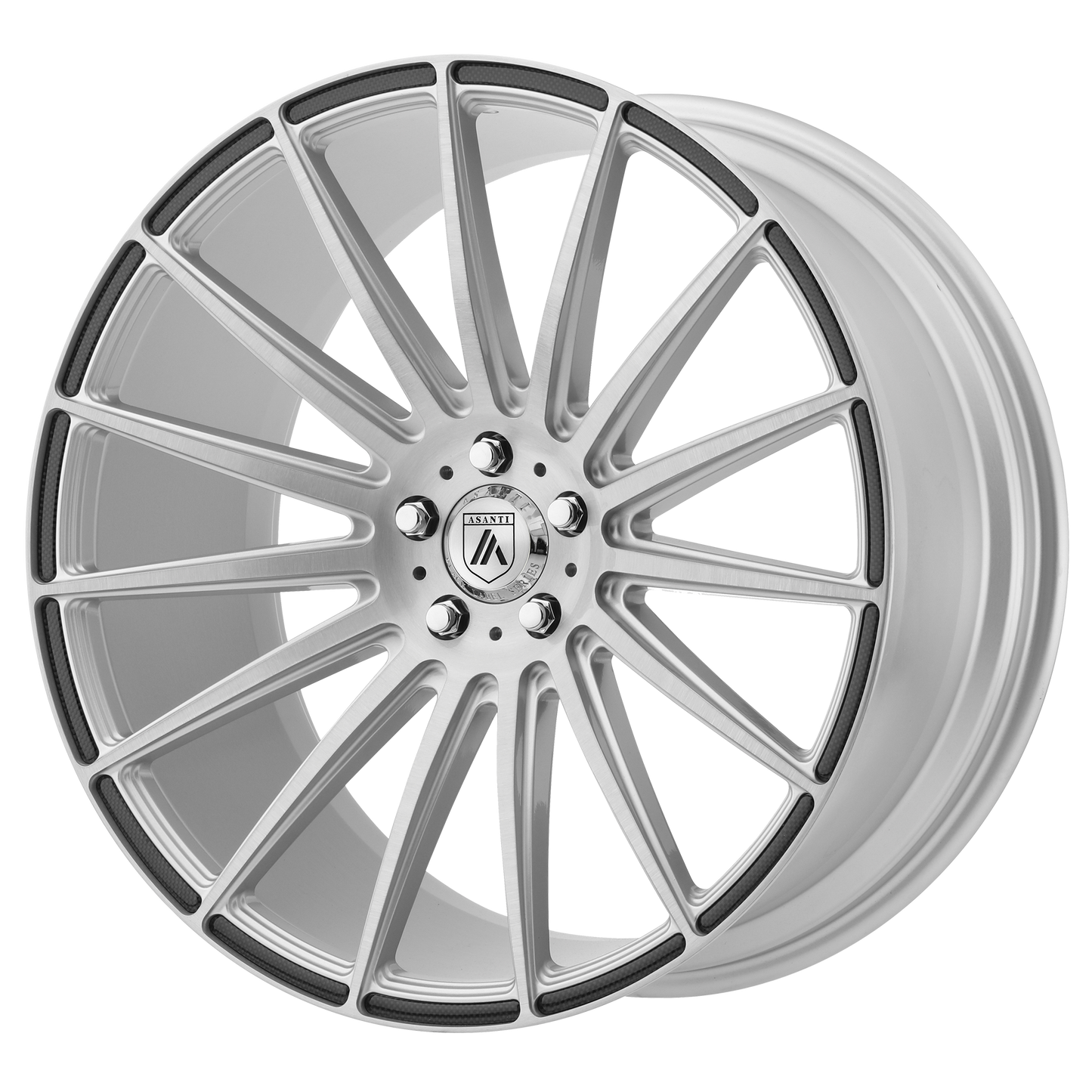 19x9.5 Asanti Black ABL-14 POLARIS Brush Silv Carbon Fib Ins Wheel BLANK (45mm)