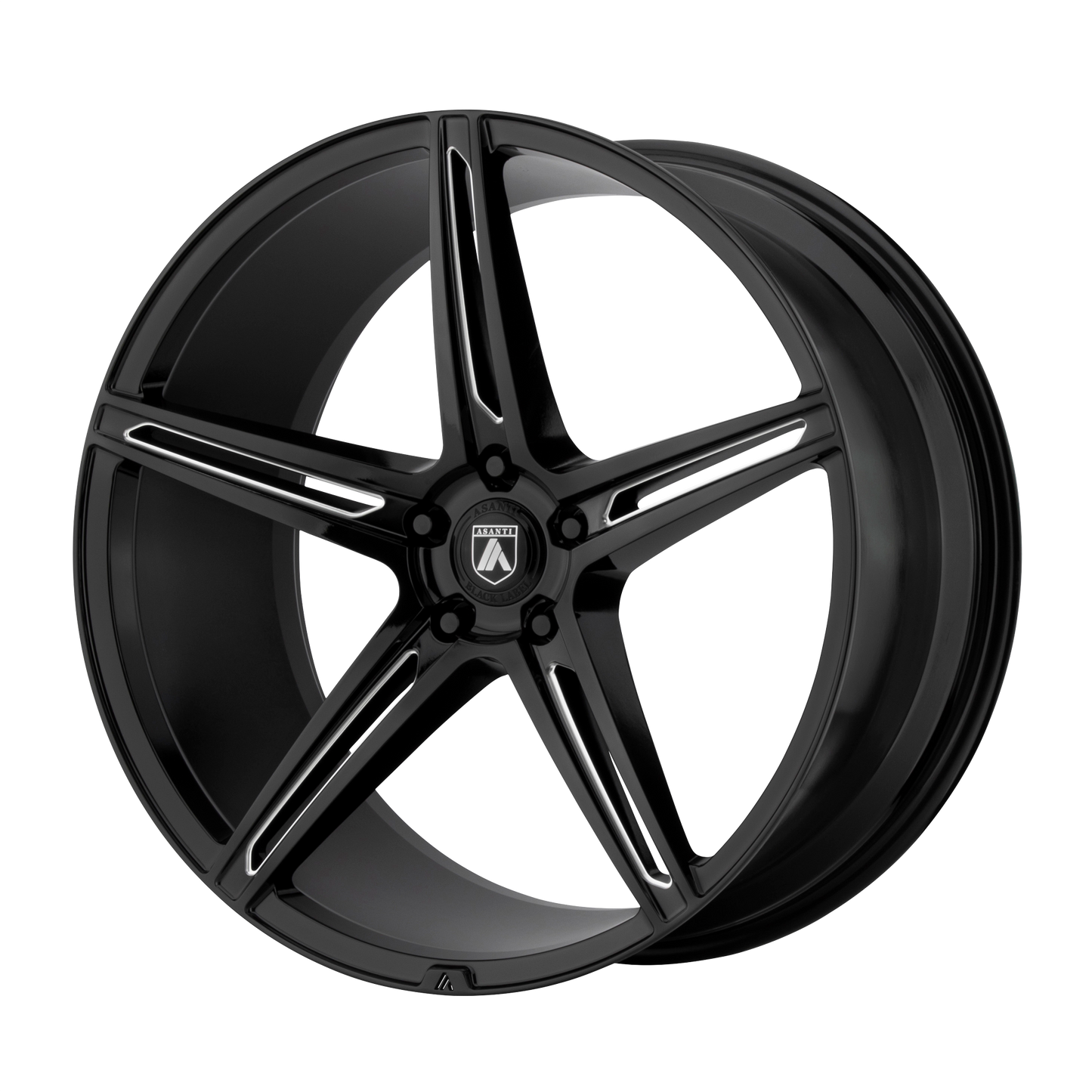 20x9 Asanti Black ABL-22 ALPHA 5 Gloss Black Milled Wheel 5x112 (35mm)