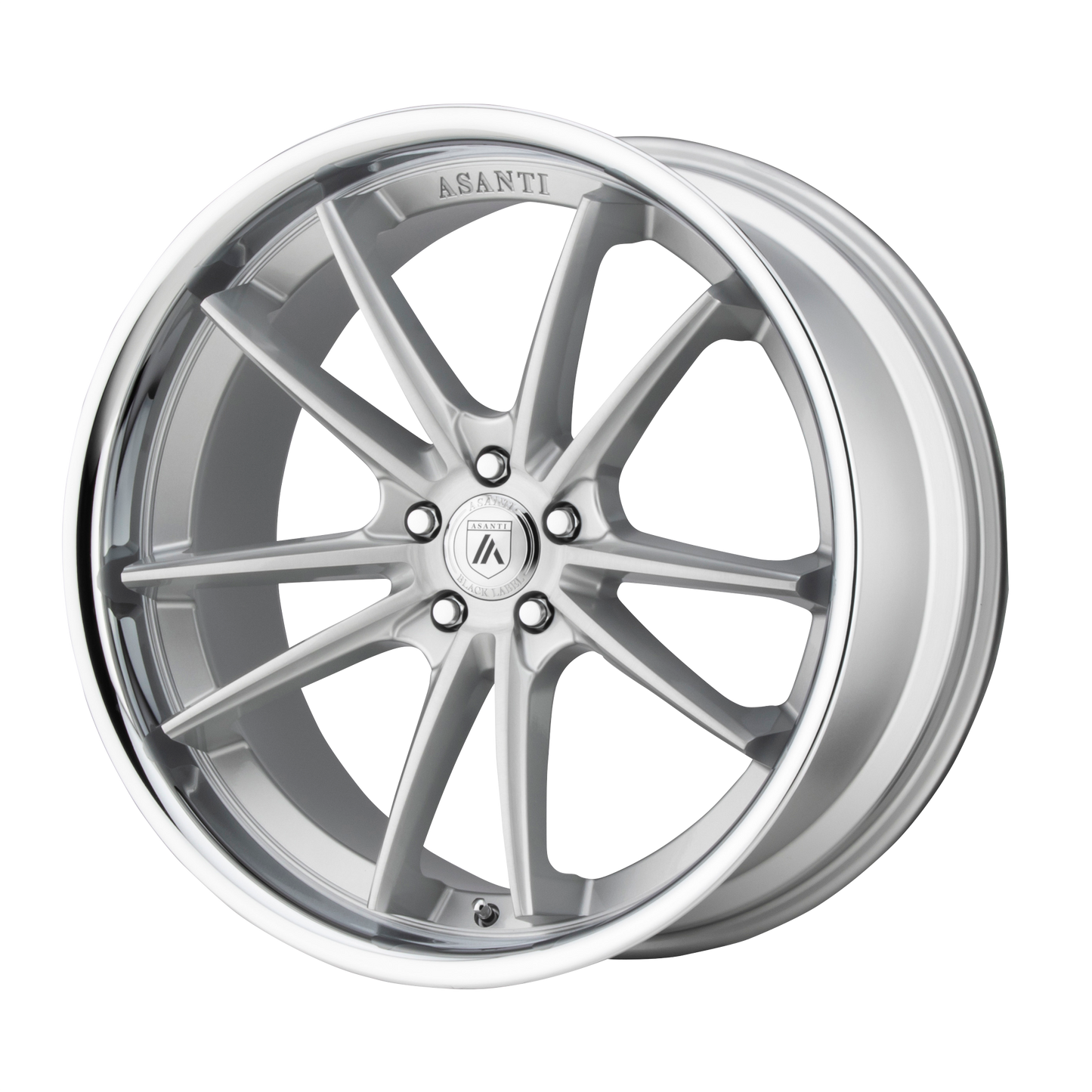 22x10.5 Asanti Black ABL-23 SIGMA Brushed Silver Chrome Lip Wheel 5x4.5 (35mm)