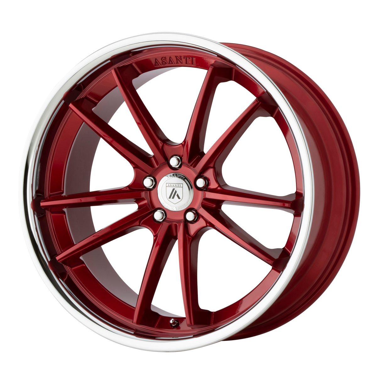 20x9 Asanti Black ABL-23 SIGMA Candy Red With Chrome Lip Wheel BLANK (35mm)