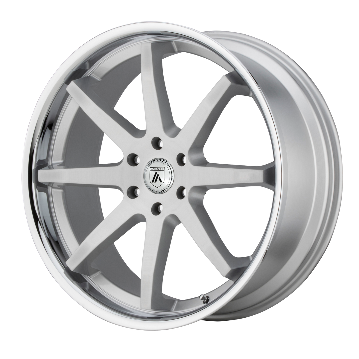 20x9 Asanti Black ABL-32 KAISER Brushed Silver Chrome Lip Wheel 5x4.5 (30mm)