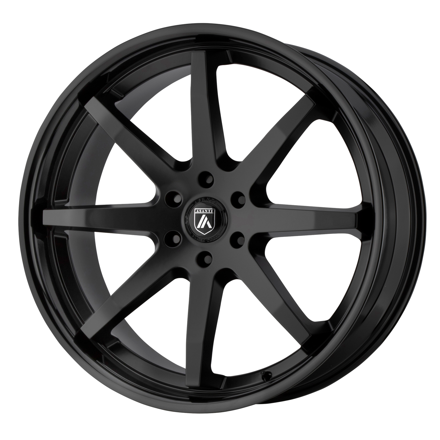 24x10 Asanti Black ABL-32 KAISER Satin Black Gloss Black Lip Wheel 6x135 (30mm)