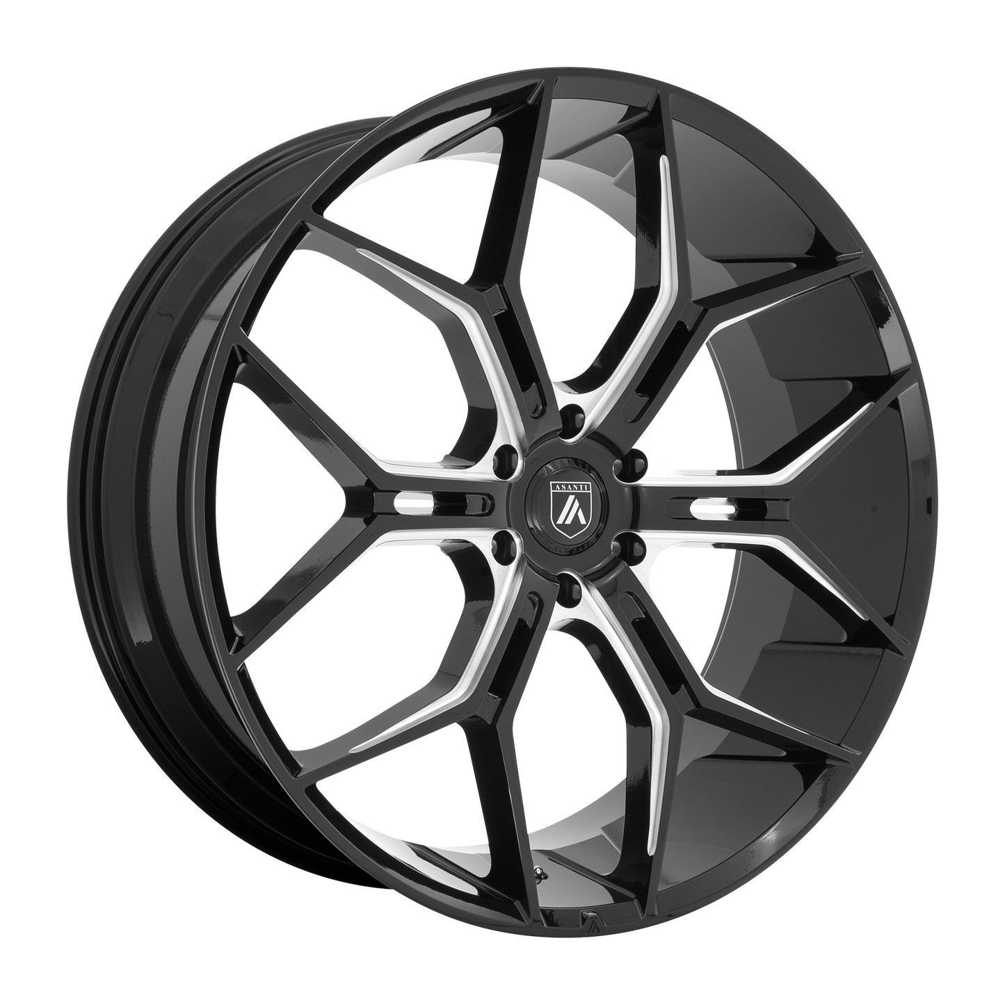 24x10 Asanti Black ABL-38 MONARCH TRUCK Gloss Black Milled Wheel 6x5.5 (20mm)