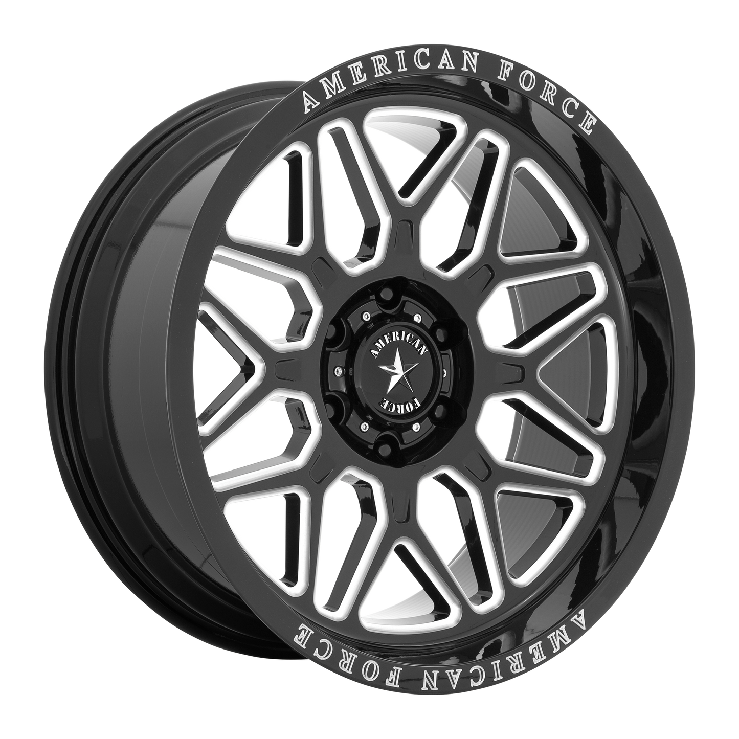 22x10 American Force Cast AC001 RUSH Gloss Black Milled Wheel 6x5.5 (-18mm)