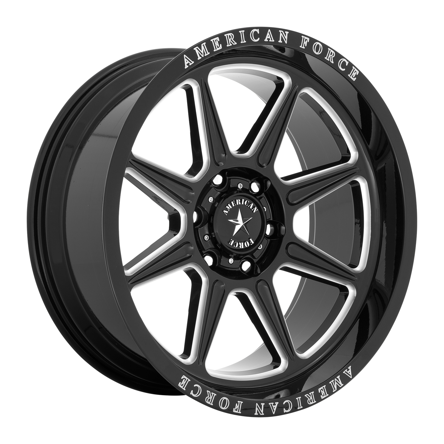 22x10 American Force Cast AC002 TRAIL Gloss Black Milled Wheel 6x135 (-18mm)