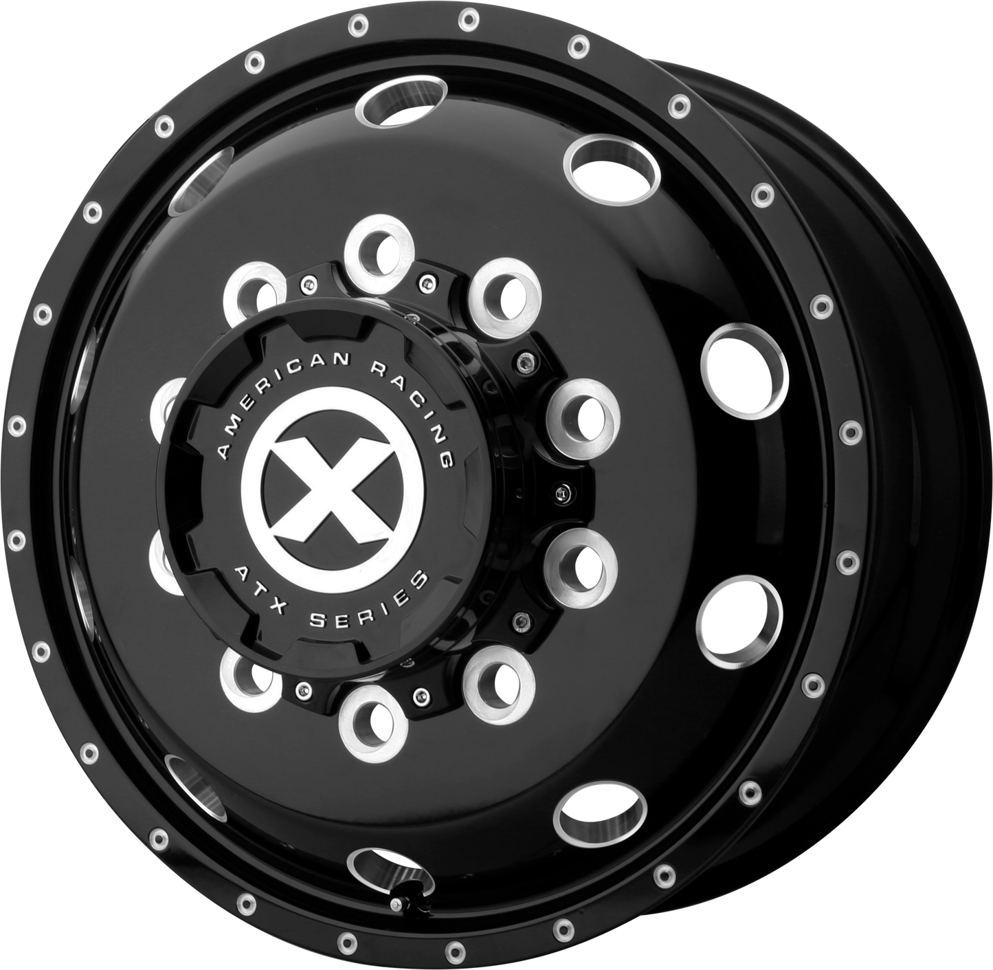 22.5x9 ATX AO405 TREX Gloss Black Milled - Front Wheel 10x285 (152mm)