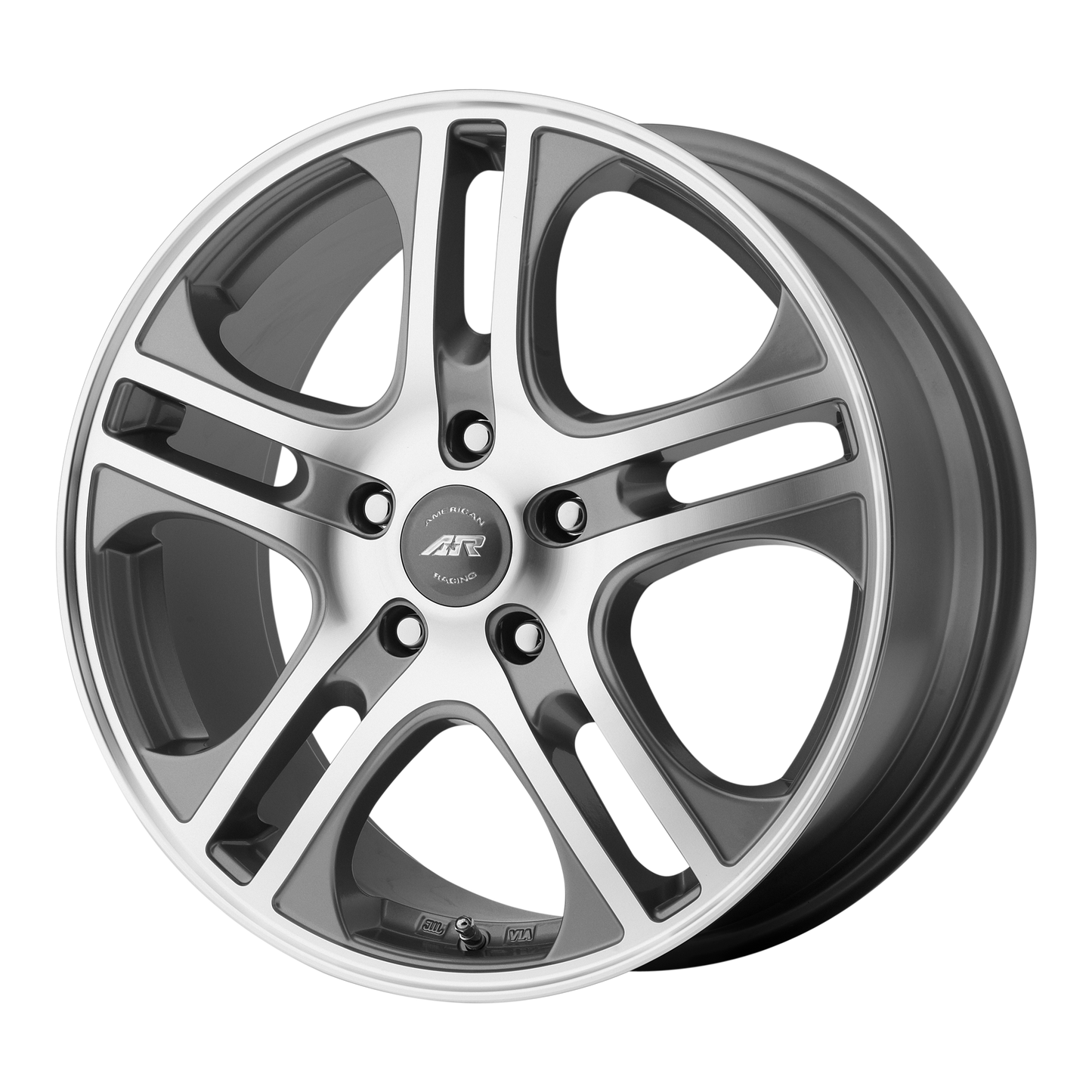 15x6.5 American Racing AR887 AXL Dark Silver W/ Mach Face Wheel 5x110 (40mm)