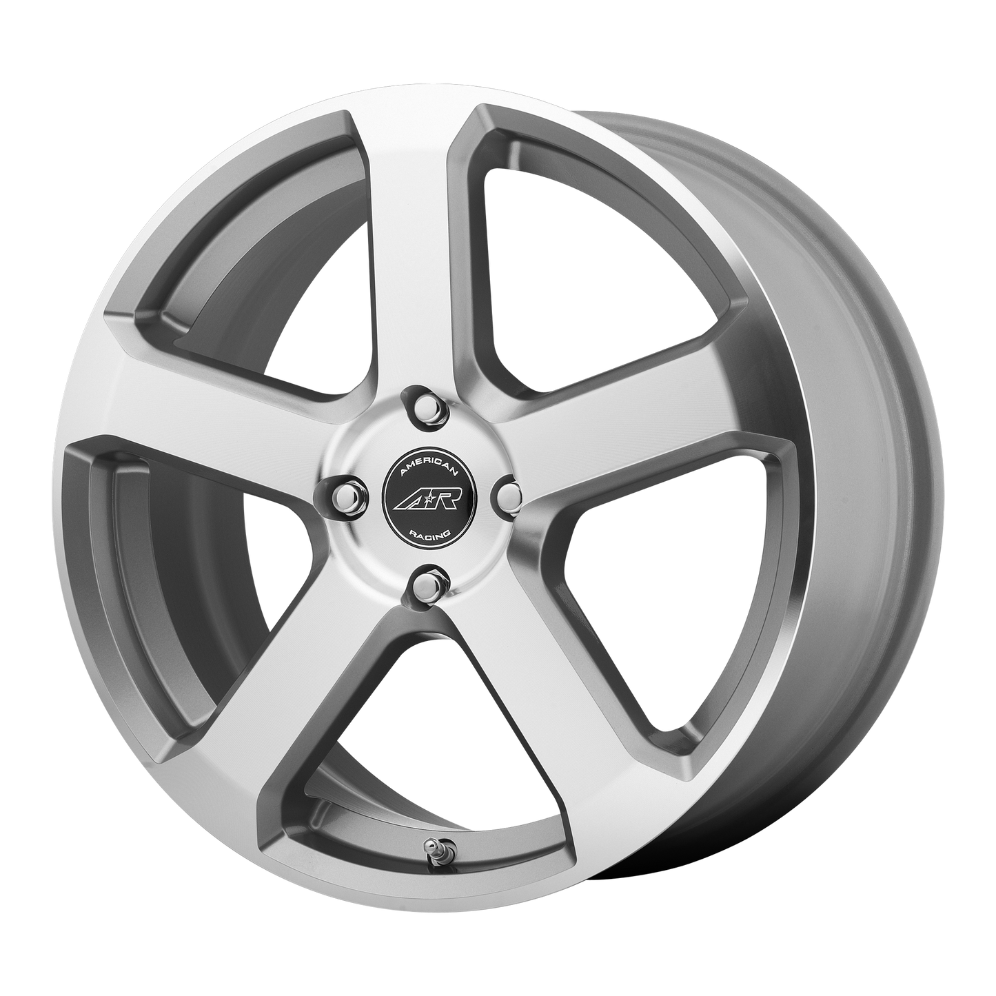 17x7.5 American Racing AR896 Dark Silver W/ Mach Face Wheel 5x4.5 (45mm)
