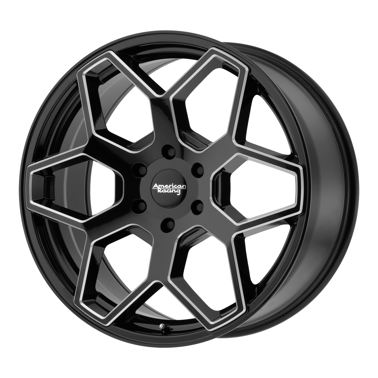 20x8.5 American Racing AR916 Gloss Black Milled Wheel 6x4.5 (35mm)