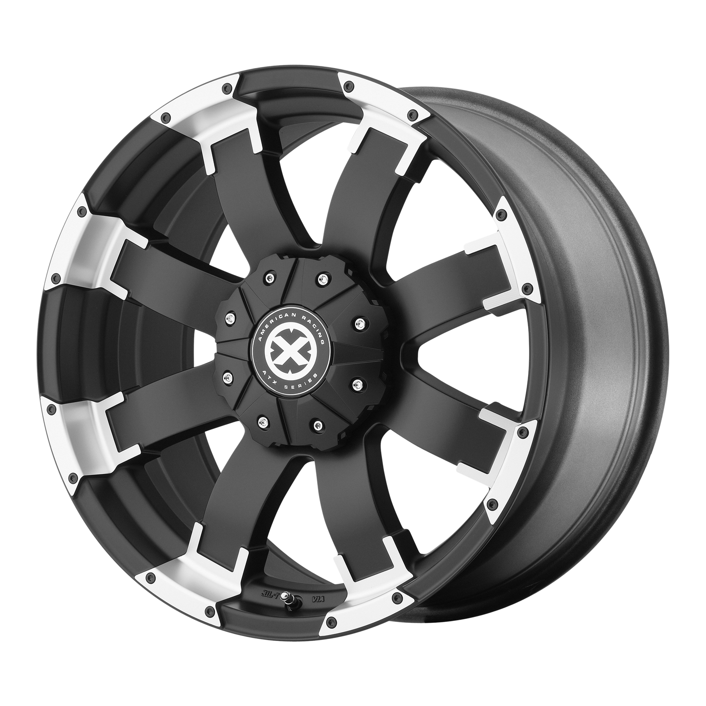 17x9 ATX Series AX191 SHACKLE Satin Blk W/ Machined Face Wheel 6x5.5 (20mm)