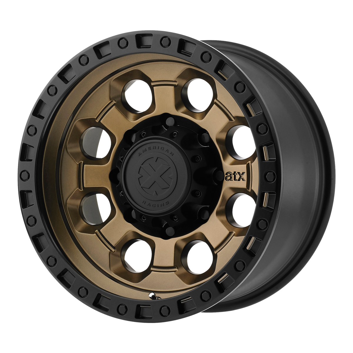 16x8 ATx Series Ax201 Matte Bronze With Black Lip Wheel 6x5.5 (0mm)