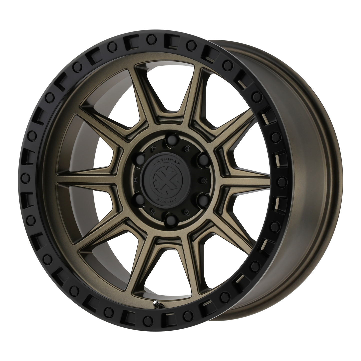 16x8 ATX Series AX202 Matte Bronze With Black Lip Wheel 8x6.5 (0mm)