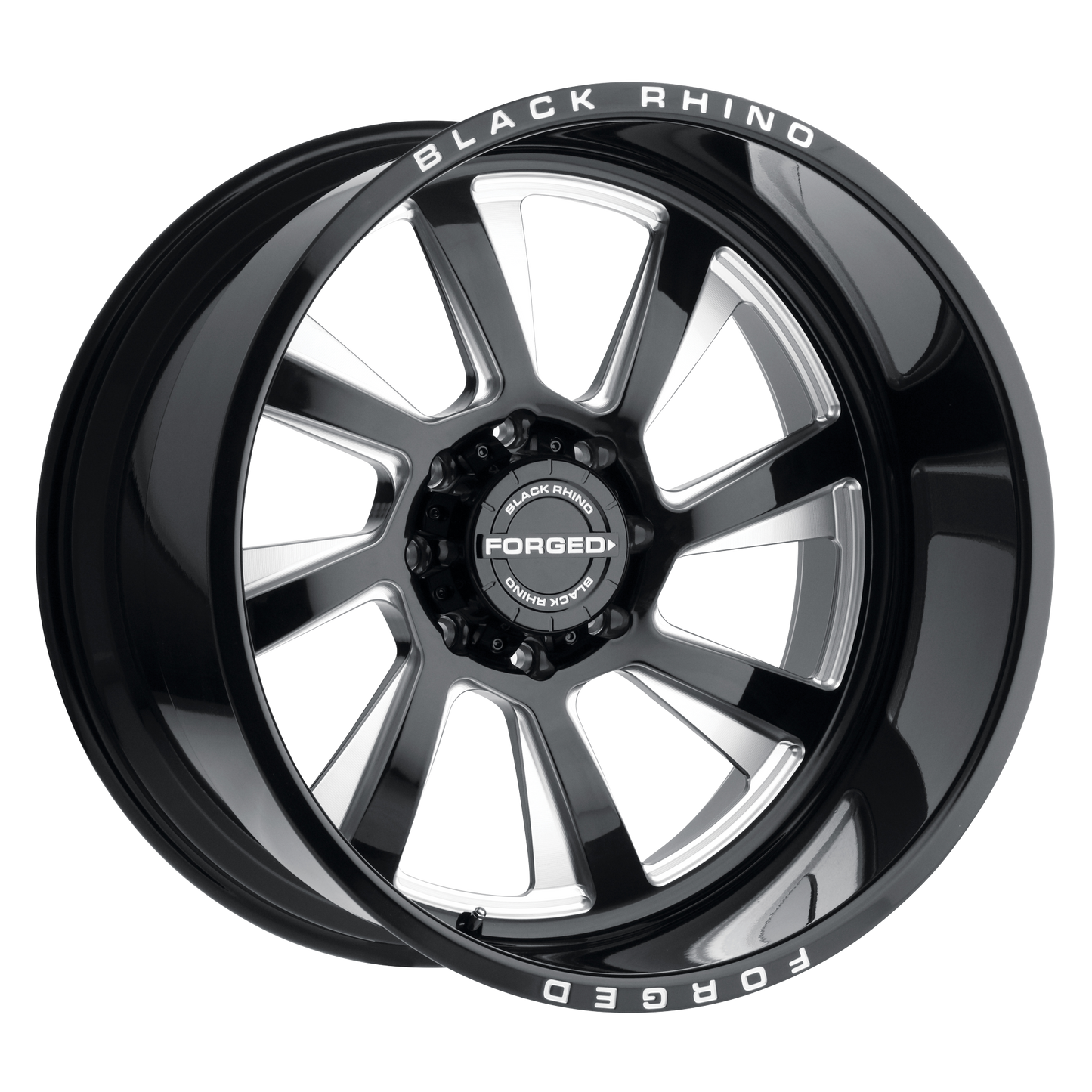 22x14 Black Rhino BLASTER GLOSS BLK W/ MILLED SPOKES - DIR Wheel 8x170 (-76mm)