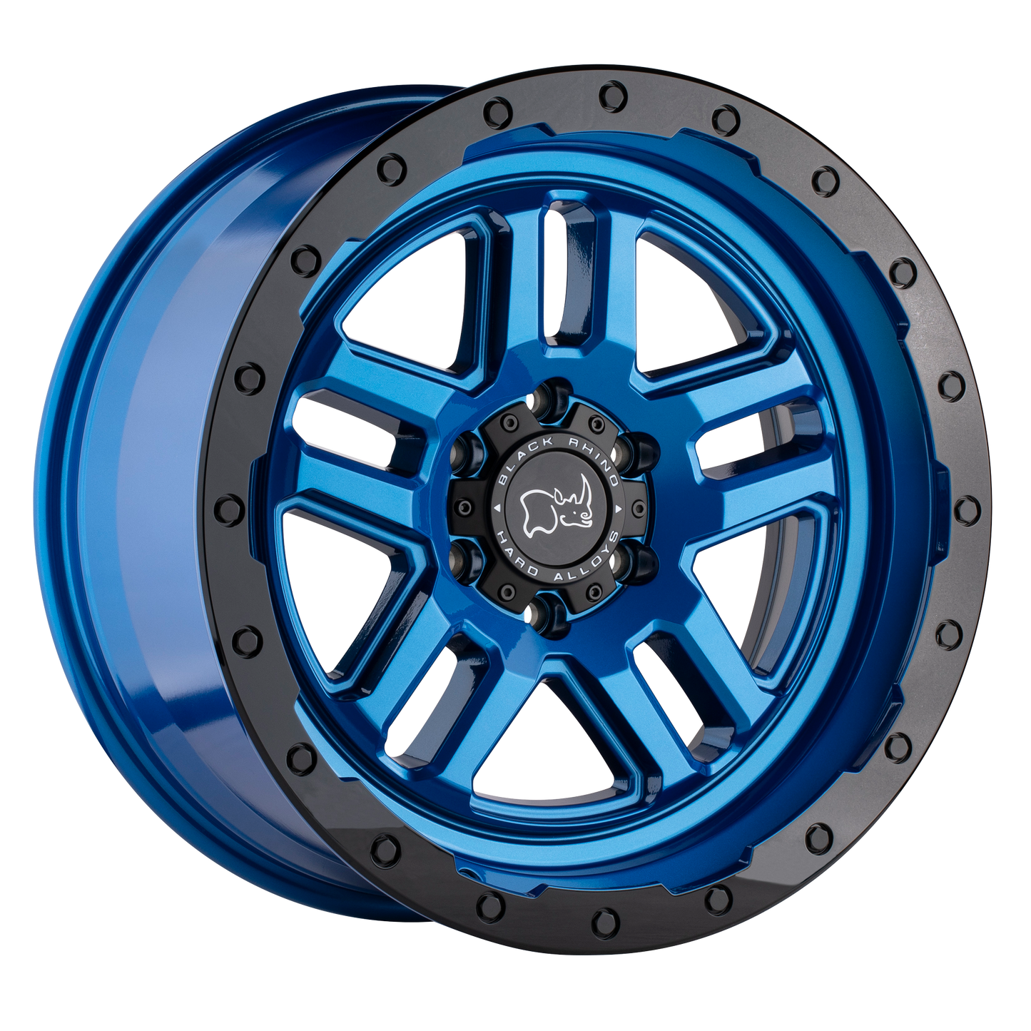 20x9.5 Black Rhino BARSTOW DEARBORN BLUE W/ BLACK RING Wheel 5x5 (-18mm)