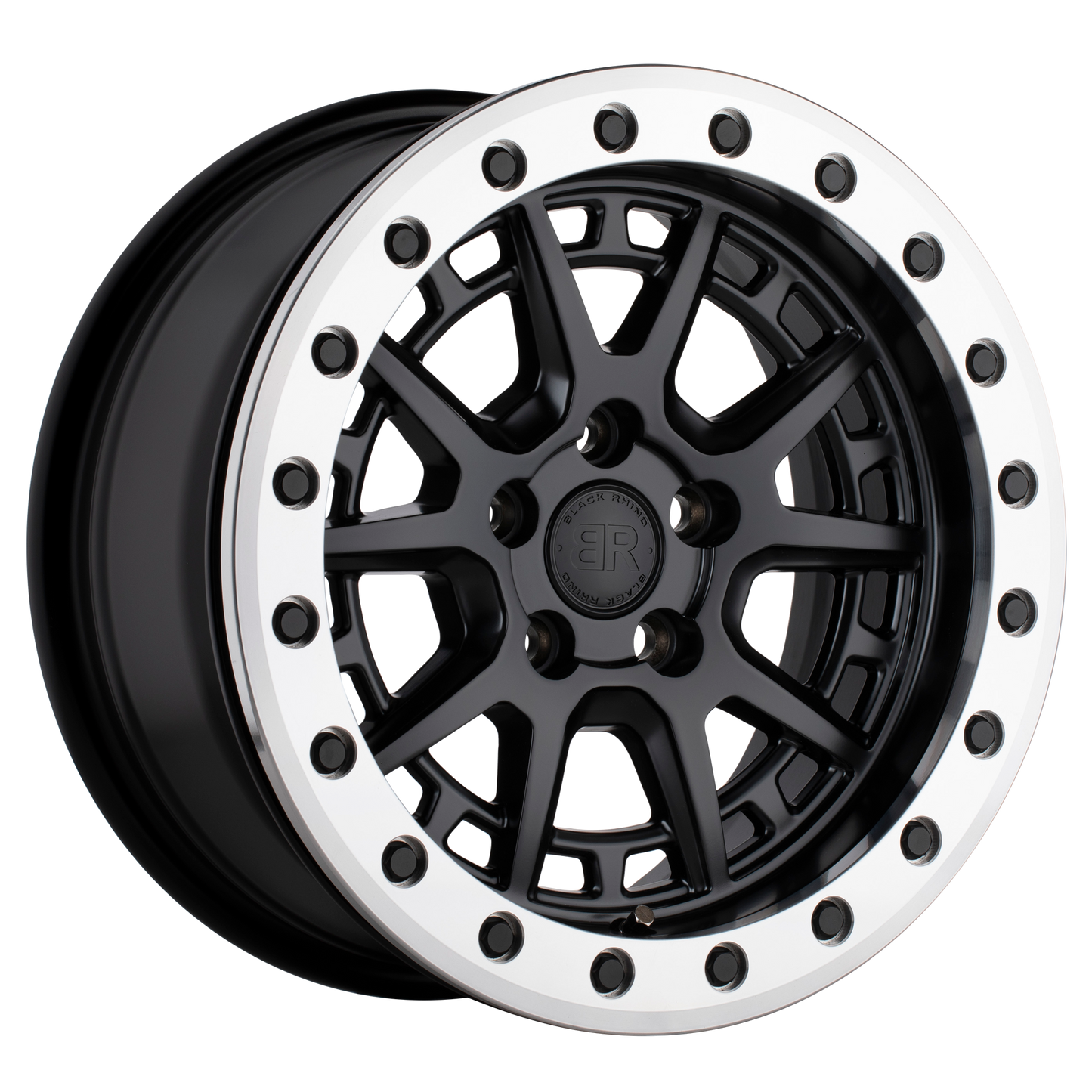 15x7 Black Rhino GRAVEL MATTE BLACK W/ MACHINED RING Wheel 5x100 (15mm)