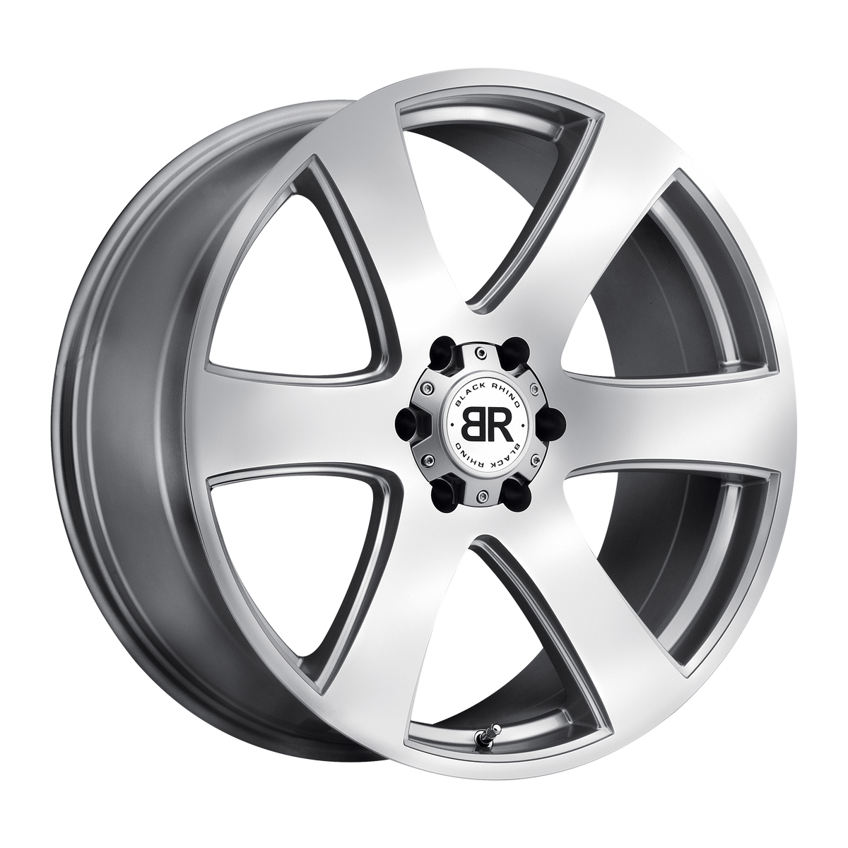 20x8.5 Black Rhino HAKA SILVER W/ MACHINE FACE Wheel 6x135 (30mm)