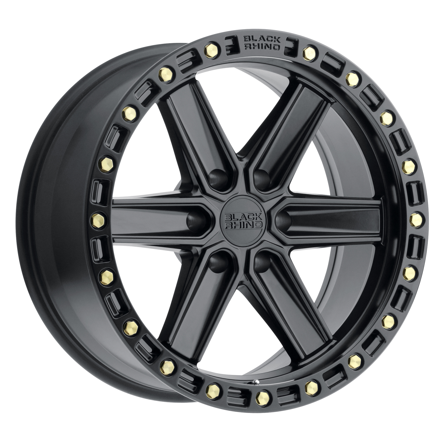 20x9.5 Black Rhino HENDERSON MATTE BLACK W/ BRASS BOLTS Wheel 6x135 (0mm)
