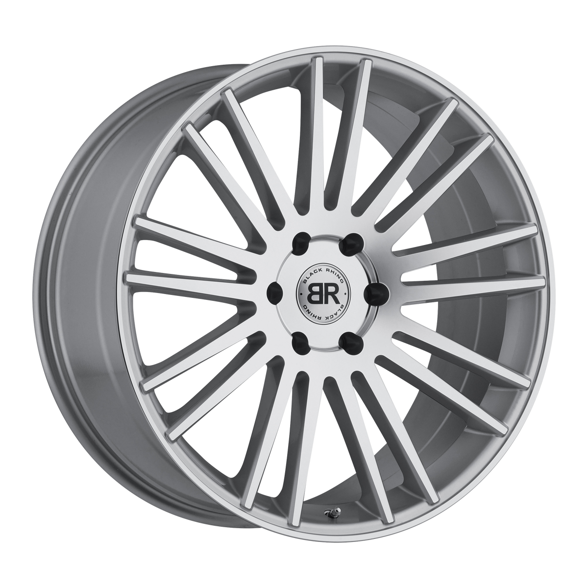 22x9.5 Black Rhino KRUGER SILVER W/ MIRROR-CUT FACE Wheel 6x5.5 (25mm)