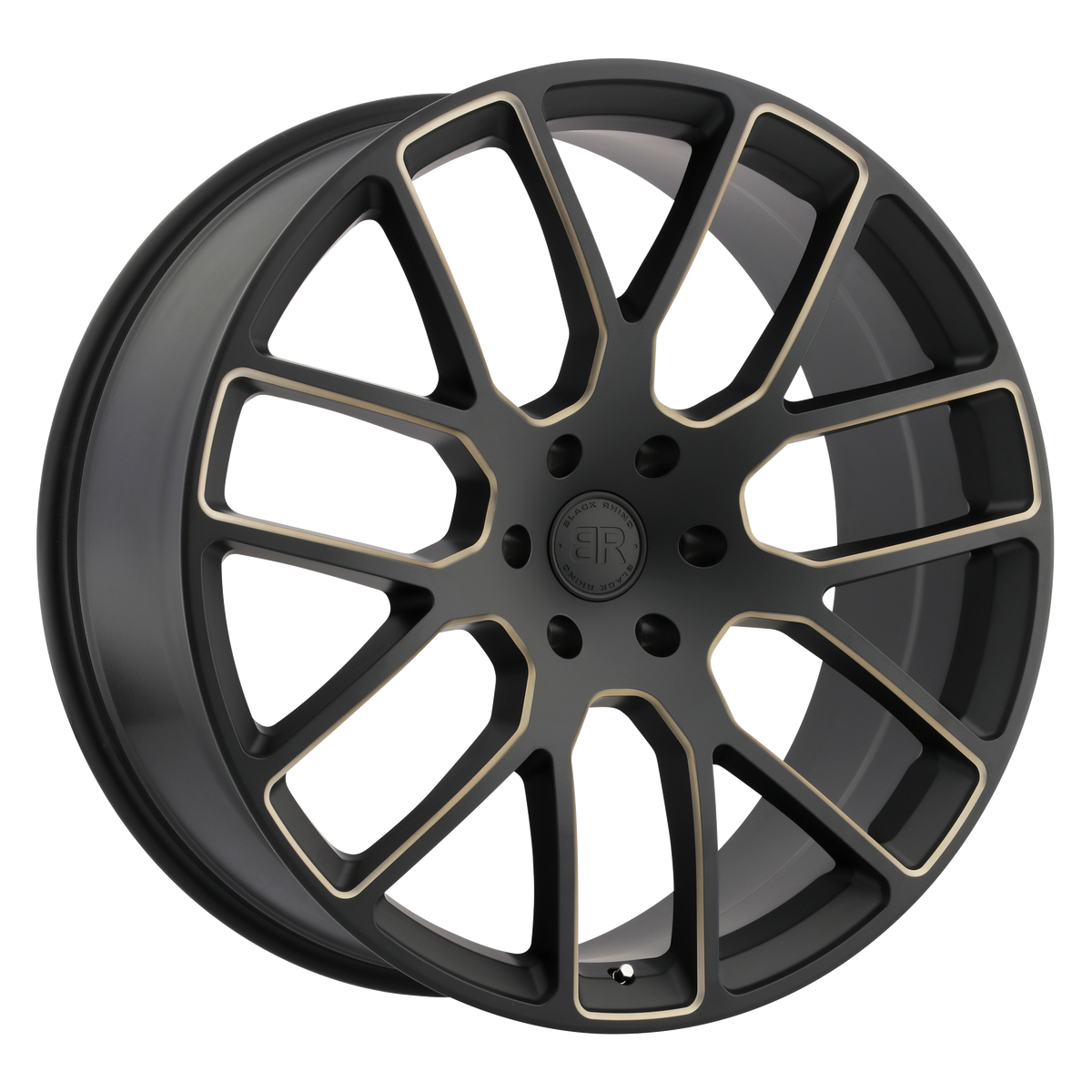 24x10 Black Rhino KUNENE MATTE BLK W/ DK TINT MILLED SPOKES Wheel 6x5.5 (25mm)