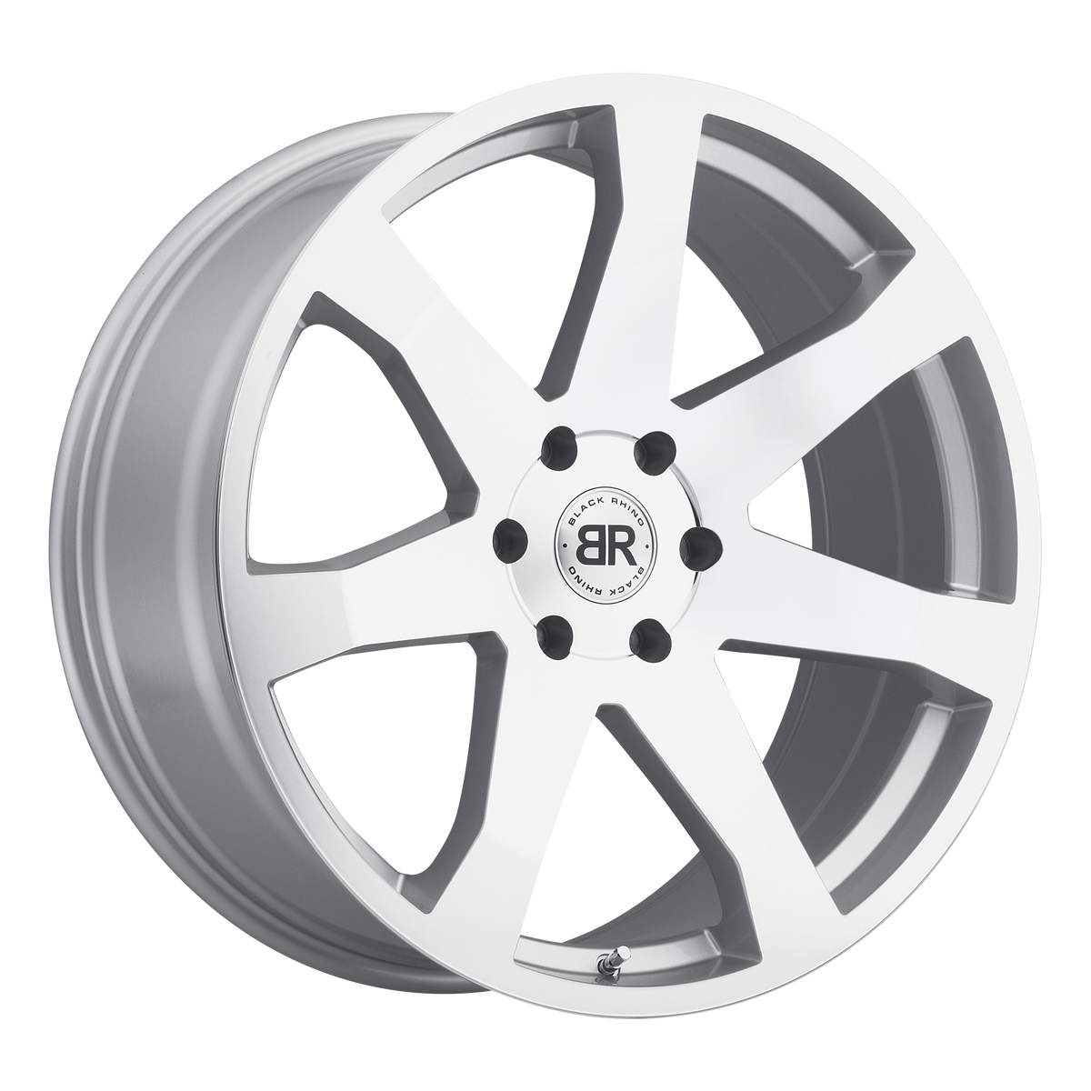 20x8.5 Black Rhino MOZAMBIQUE SILVER W/ MIRROR CUT FACE Wheel 6x5.5 (15mm)