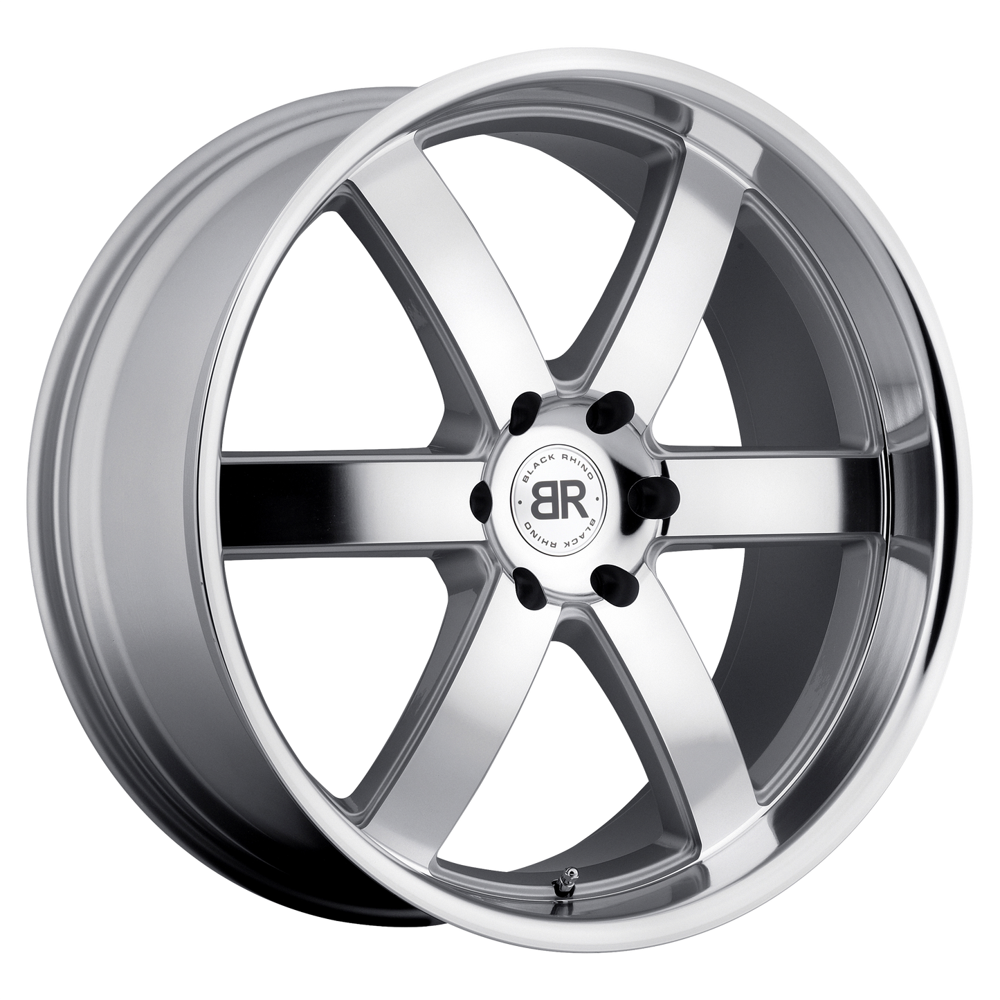 22x9.5 Black Rhino PONDORA SILVER W/ MACHINE FACE & LIP Wheel 6x135 (30mm)