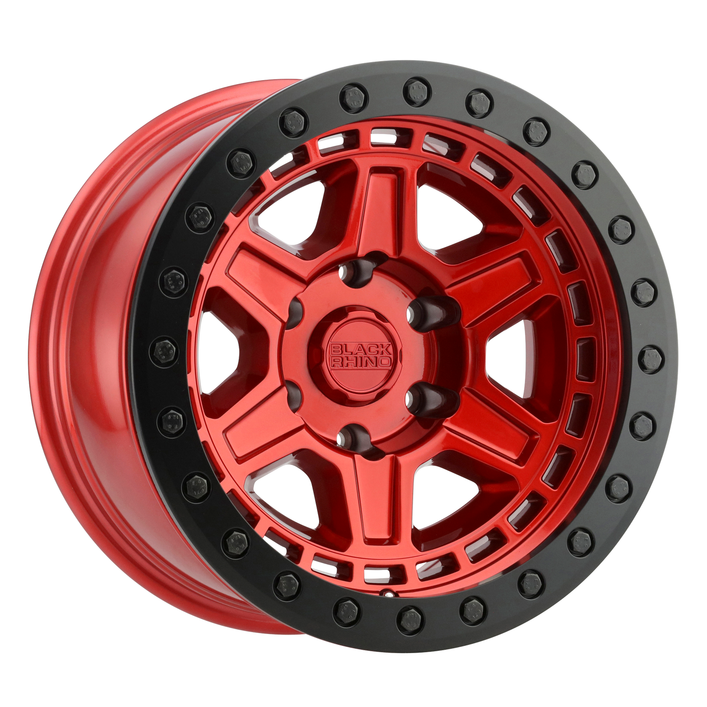 20x9.5 Black Rhino RENO CANDY RED W/ BLACK RING & BOLTS Wheel 5x150 (12mm)