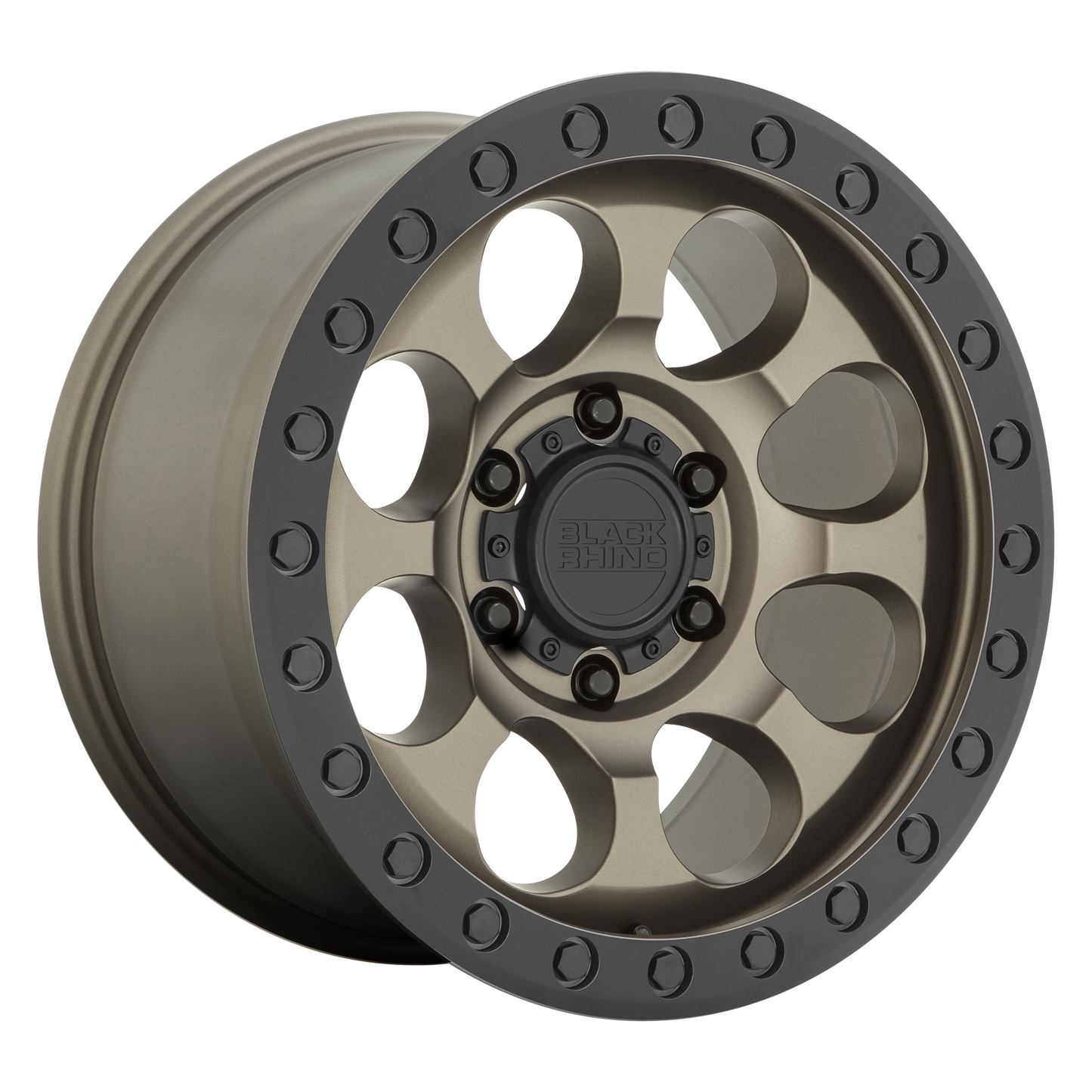 17x8.5 Black Rhino RIOT MATTE BRONZE W/ BLACK RING & BOLTS Wheel 6x135 (0mm)