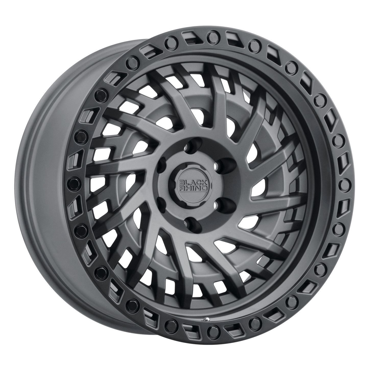 20x9.5 Black Rhino SHREDDER MATTE GUNMETAL W/ BLACK RING Wheel 6x5.5 (12mm)
