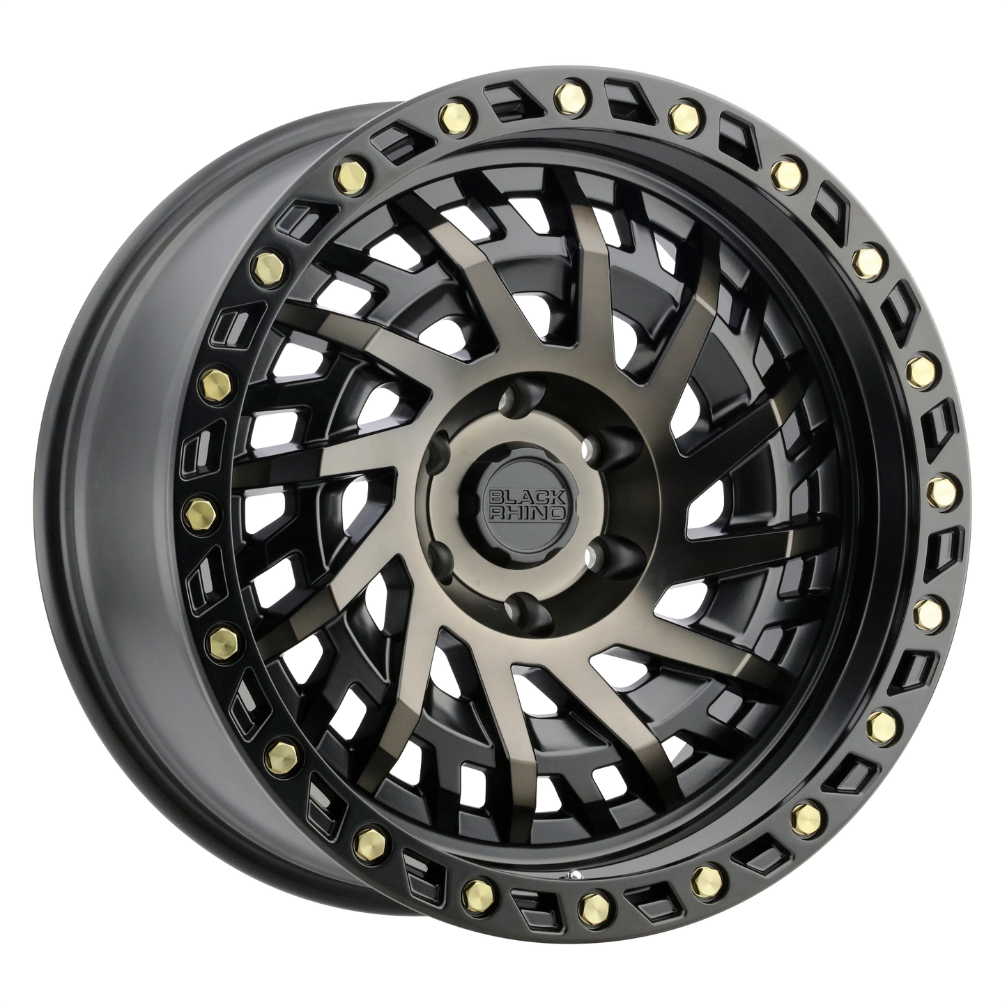18x9.5 Black Rhino SHREDDER MATTE BLK W/ MACHINED DARK TINT Wheel 6x5.5 (-12mm)