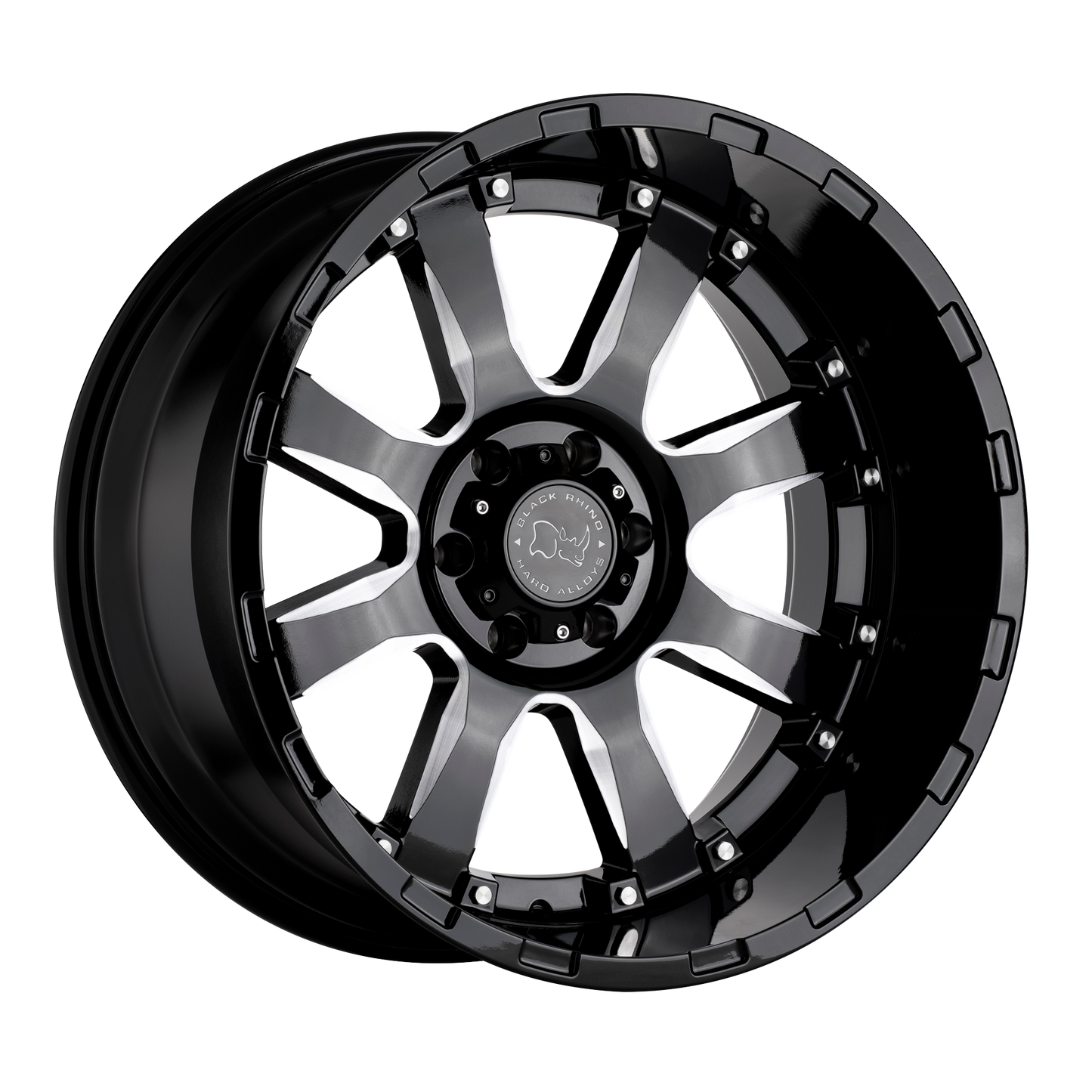 20x9 Black Rhino SIERRA GLOSS BLACK W/ MILLED SPOKES Wheel 6x5.5 (0mm)
