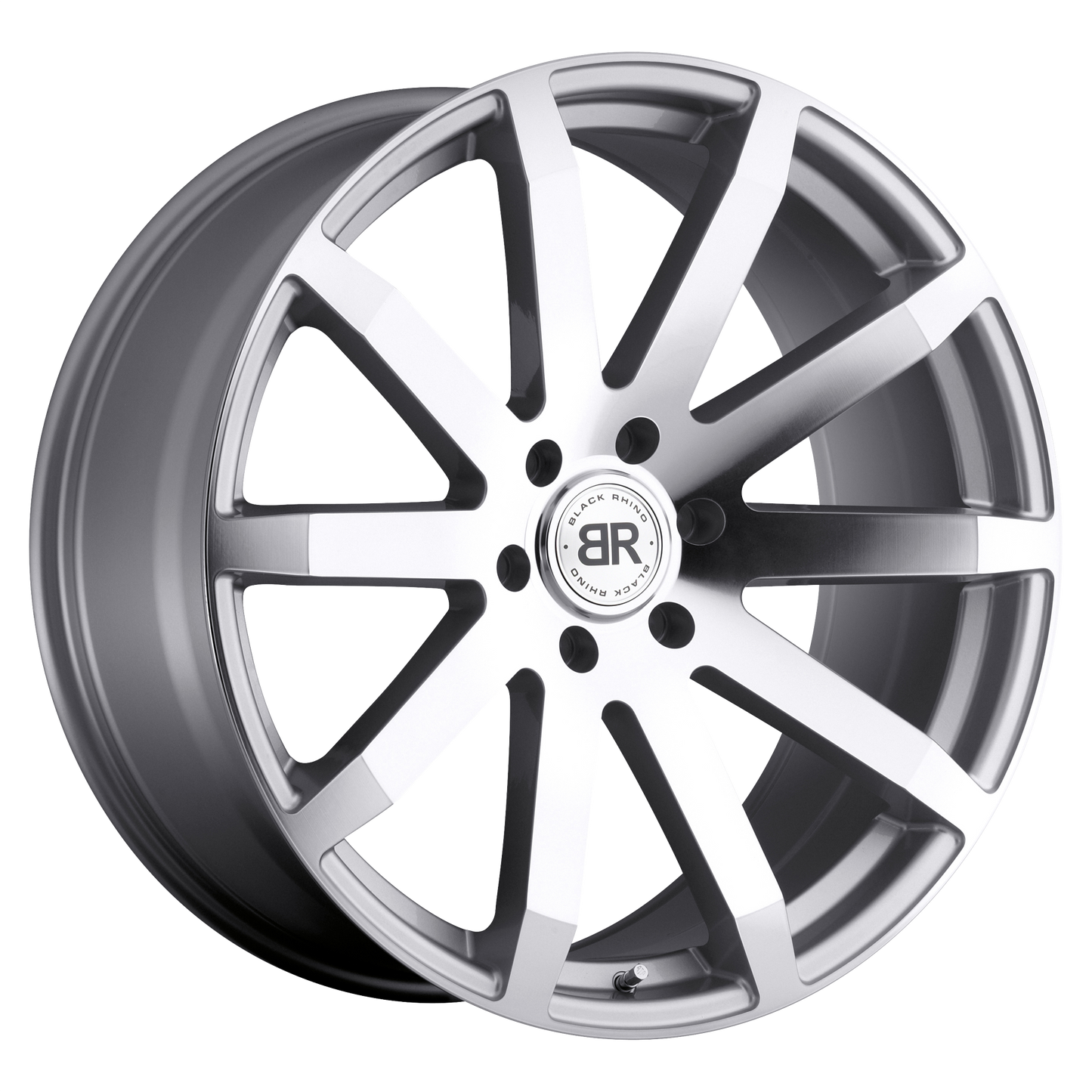 22x9.5 Black Rhino TRAVERSE SILVER W/ MACHINE-CUT FACE Wheel 5x5.5 (20mm)