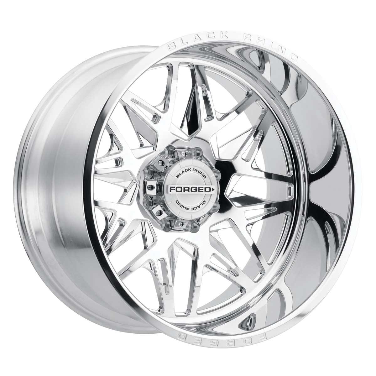 22x14 Black Rhino TWISTER POLISHED DIRECTIONAL Wheel 8X6.5 (-76mm)