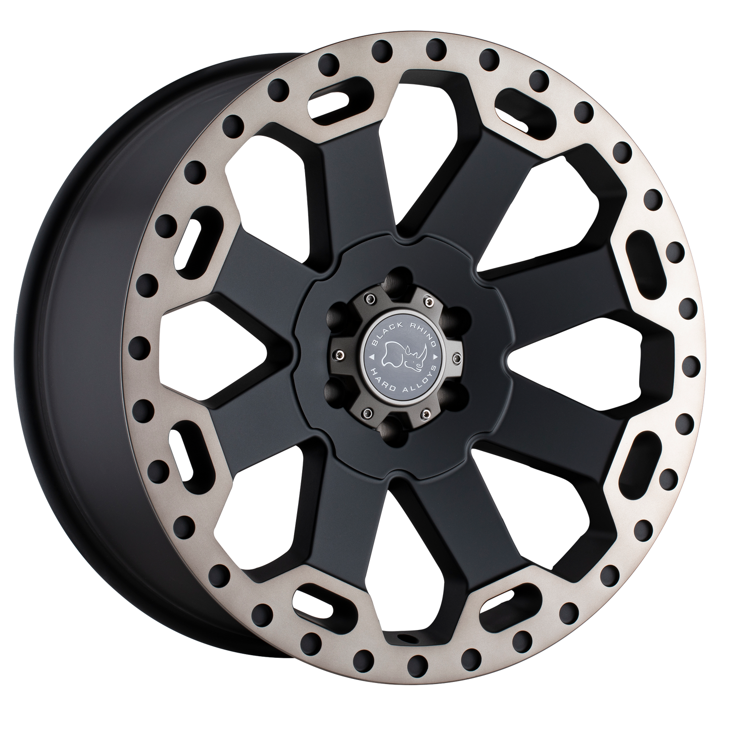 22x10 Black Rhino WARLORD MATTE BLACK W/ MACHINED DARK TINT Wheel 6x5.5 (-12mm)