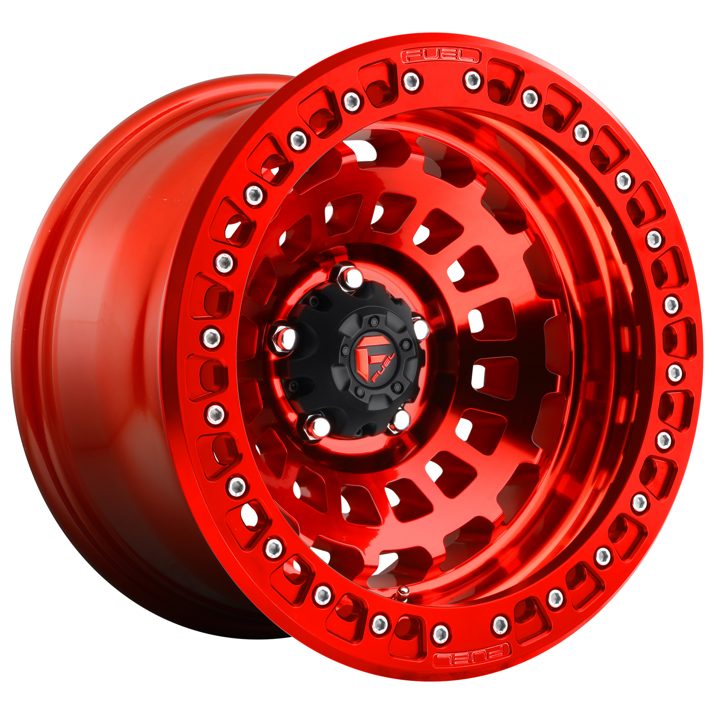 17x9 Fuel D100 Zephyr BEADLOCK Candy Red Wheel 6x135 (-15mm)