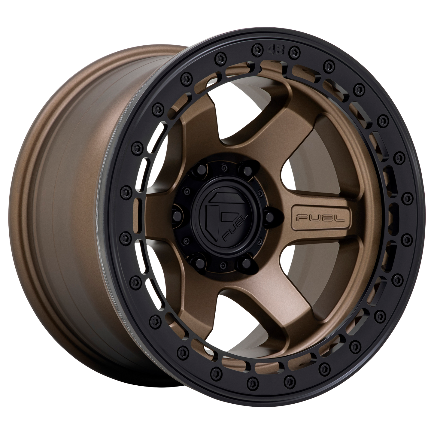 17x9 Fuel D124 Block BEADLOCK Matte Bronze Wheel 6x135 (-15mm)