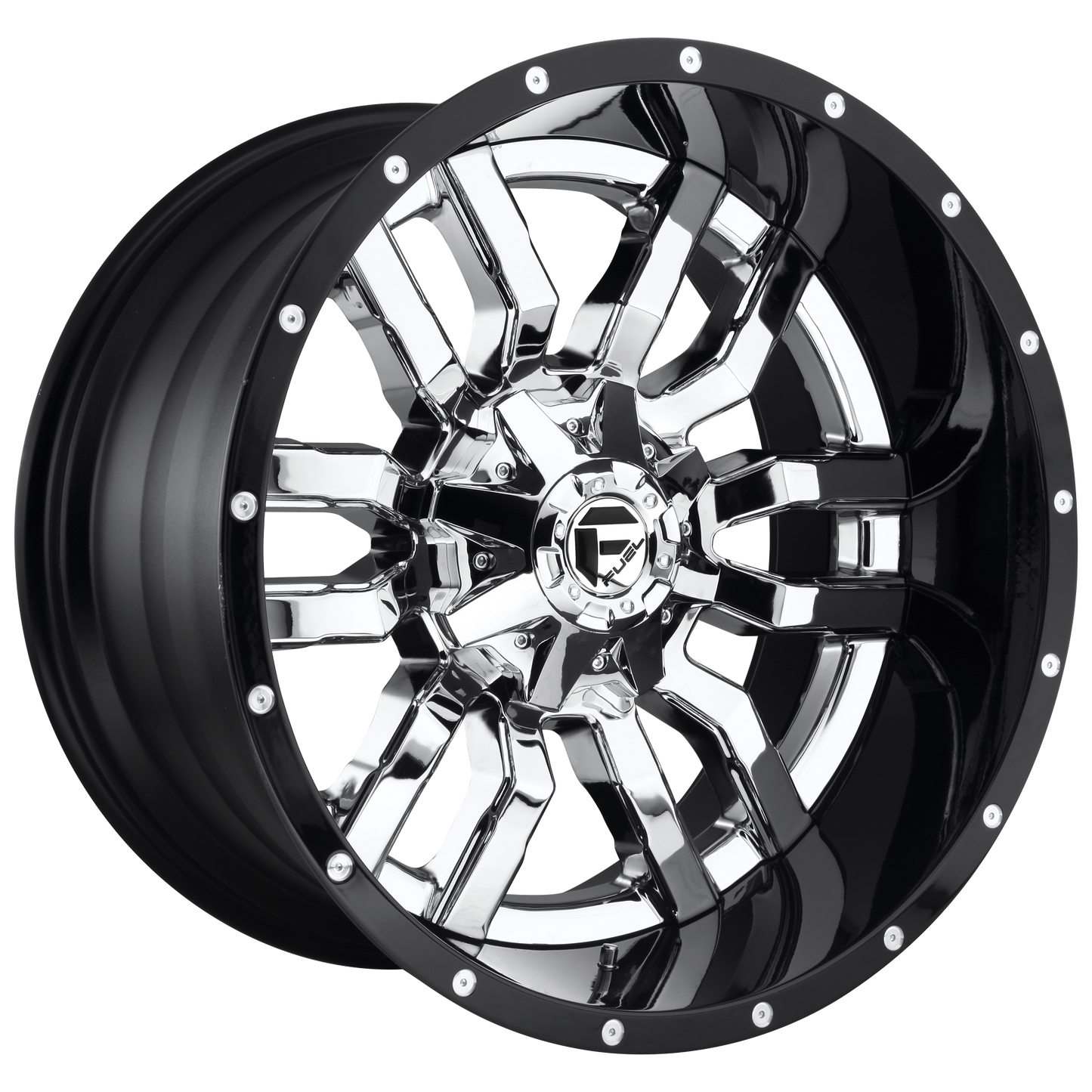 22x14 Fuel D270 Sledge Chrome W/Black Lip Wheel 6x5.5/6x135 (-70mm)