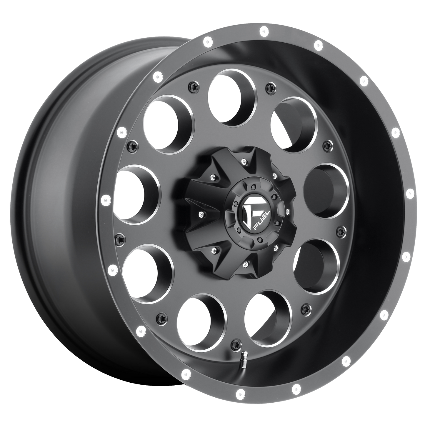 20x9 Fuel D525 Revolver Matte Black & Milled Wheel 8x170 (20mm)