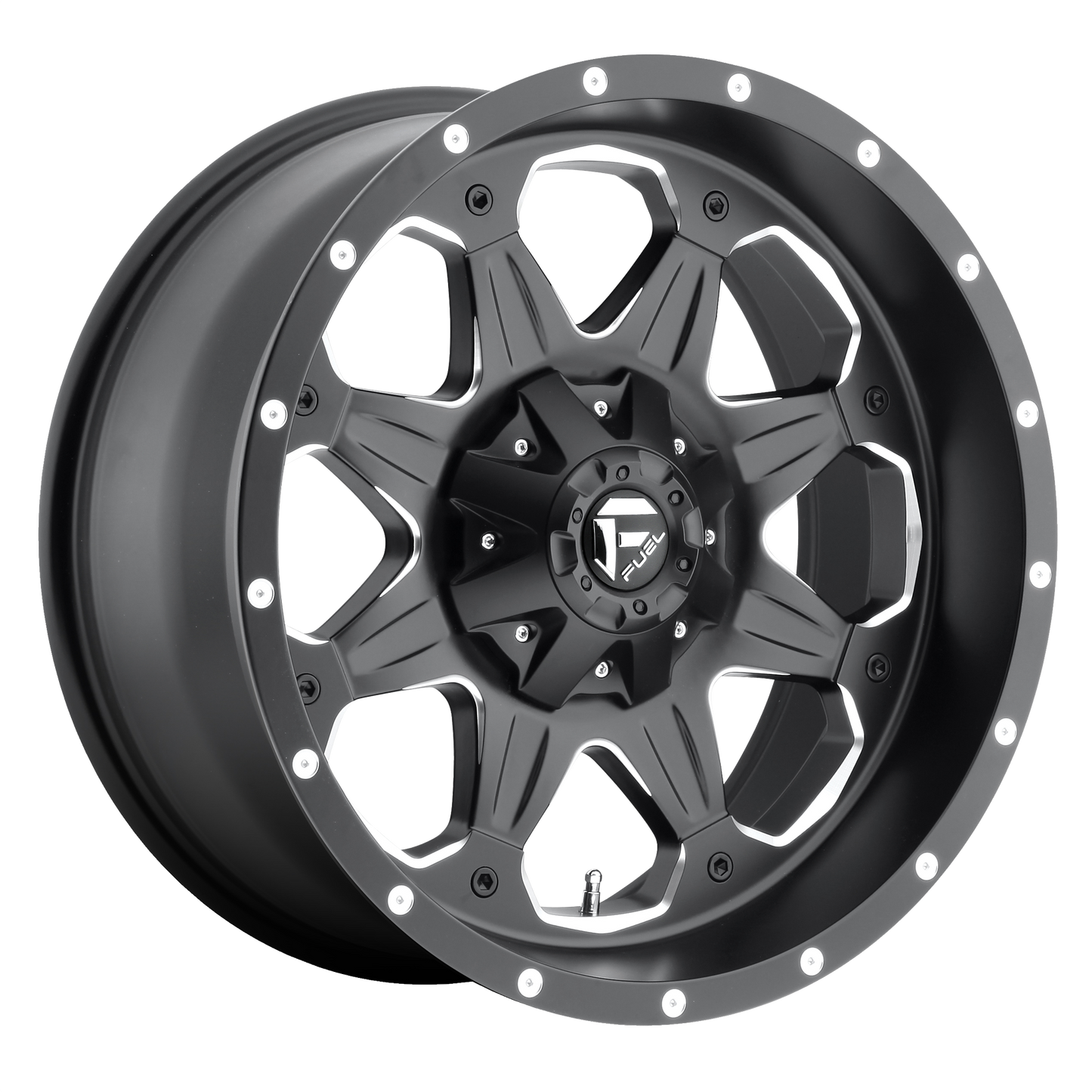 16x8 Fuel D534 Boost Matte Black & Milled Wheel BLANK (1mm)